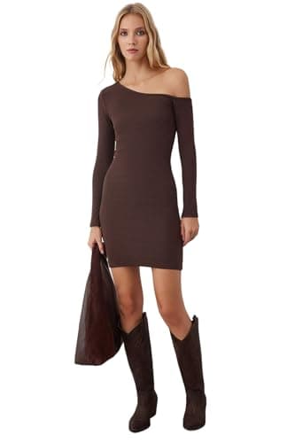 Trendyol womens Weiblich Kleid Braun Frau Dress (pack of 1)