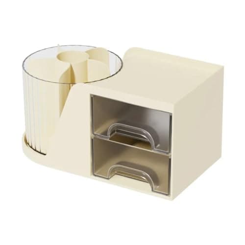 Generic Makeup and Accessory Organiser with Brush Holder, 2 Drawers, Compartments for Cosmetics and Stationery, .Ais