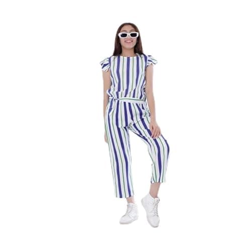 BEBO Girls Jumpsuit Pants 1/2 Striped 10 Years - Blue One piece outfit