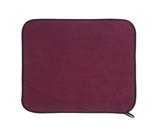 Hélène MOU Cotton Terry Kitchen Towel Set 2-Pieces, 60 cm x 60 cm Size, Burgundy