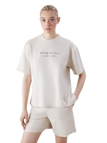 LC WAIKIKI Woman Crew Neck Printed Oversize Women's T-Shirt