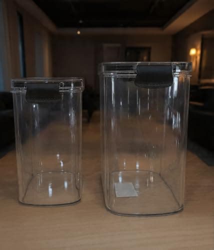 Generic Legume Container Set of 2, 950 ml and 1300 ml, Clear, .mk Food storage container