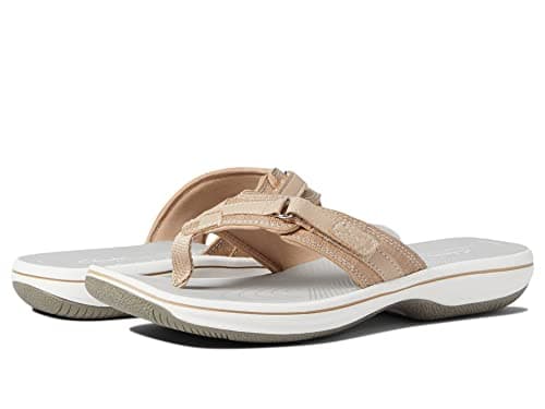 Clarks Women's Breeze Sea Flip-Flop, Taupe Synthetic, 37.5 EU