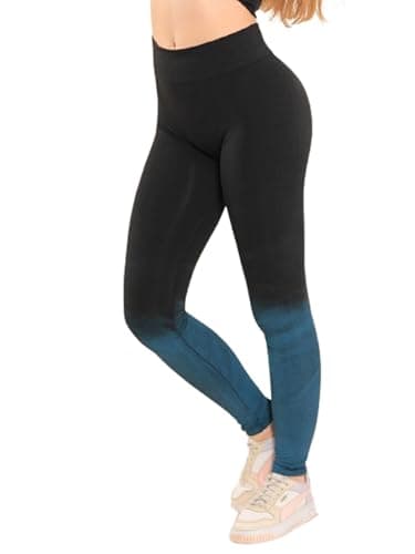MEZA Women's Sports Leggings New Exclusive Gradient Design Wrinkle and Shrink Resistant High Waist Enhances Body Shaper Fit for Gym and Daily Use Pants