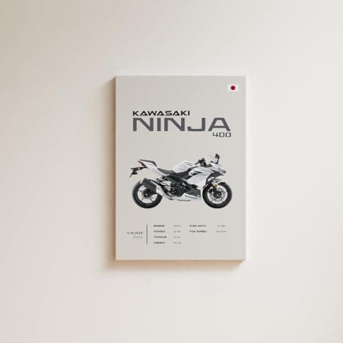 NAIA - Wooden Poster - Cars - Kawasaki Ninja 400-30 x 40 cm Wall art