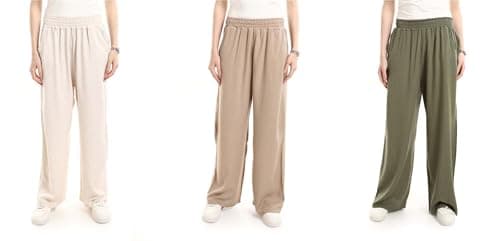 Red Circle Womens Bundle of 3 Comfortable Elastic Waist Summer Lounge Pants Bundle of 3 Comfortable Elastic Waist Summer Lounge Pants Outerwear