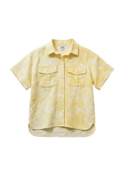 Billion Girls Embroidered Floral Short-Sleeve Button-Up Shirt – Casual Summer Cotton Blouse SG26-674