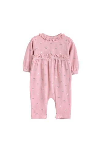 Junior Baby Girls Long Sleeve Romper Jumpsuit - Soft Cotton Blend One-Piece Outfit with Snap Closure, Printed Infant Playsuit, Multicolor, 09