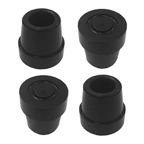 RIANT WHEEL Replacement Walker and Cane Tips with Metal Inserts,1/2inch Durable & Extra Stability, Black, 4 Count (4/8 inch for Quad Cane), Walking stick