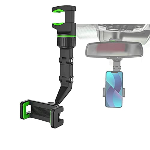 SZZXS Multifunctional Car Mobile Phone Holder, Universal Mobile Phone Holder for Car Rear View Mirror, 360° Free Rotating Car Mobile Phone Holder for All Smartphones Portable electronic device mount
