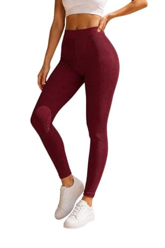 Miza High Waist Ribbed Sport Leggings for Women and Girls Soft Elastic Material One Size Pants