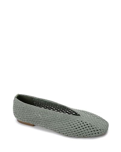 Dejavu Knitted Semi Square Flat Shoes