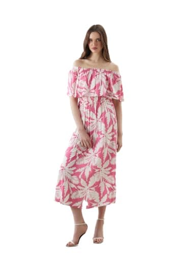 LC WAIKIKI Woman Slash Neck Floral Dress