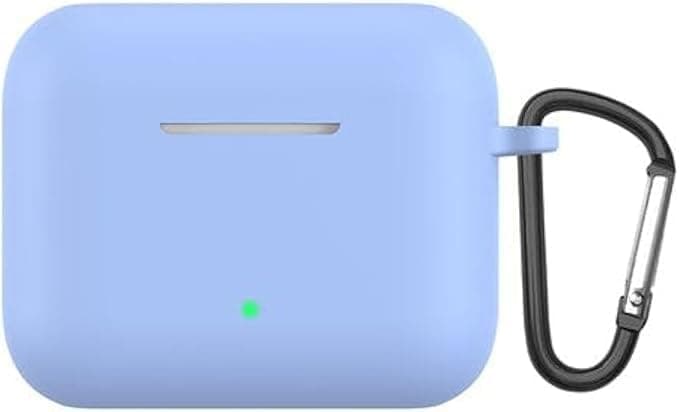 Silicone Case Cover (Compatible with Honor Choice X2) Earbuds, Soft Silicone Protective Case Cover, Shockproof Sleeve with Carabiner (Baby Blue) Portable electronic device cover