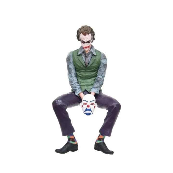 CLOUDSALE Joker Action Figure with Mask, 24cm Collectible Statue, Sitting Pose, for Decoration and Car External Decoration (Pack of 1, Multicolour) Figurine