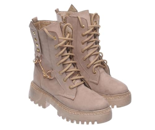 B&W womens B&W-W061-Beige Sneaker Boot