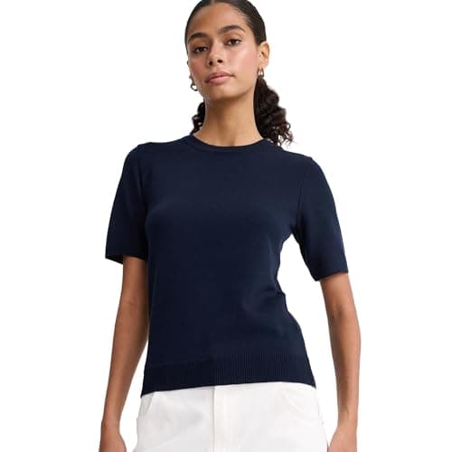 DeFacto Womens Core Regular Fit Crew Neck Short Sleeve Tricot Pullover E6810AX Pullover (pack of 1) Sweater