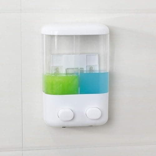 Dual Wall Mounted Soap Dispenser for Shampoo and Shower Gel - Durable Design