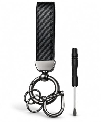 Premium Woven Keychain Wrist Strap with Metal Key Ring, Quick-Release Clip & Screwdriver Tool for Easy Ring Assembly, Durable Lanyard Key Holder with Stylish Design keychain,7