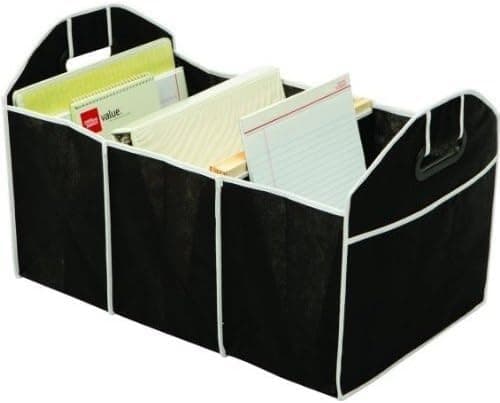 Foldable Car Trunk Storage Organizer Large Three Compartment Multi Purpose Durable Travel Bag with Easy Carry Handles for Cars Caddy