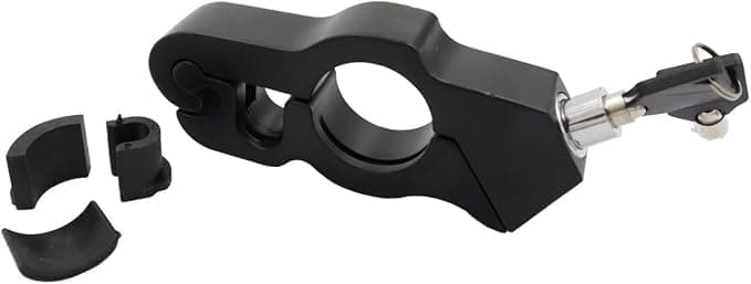 SACAR Motorcycle Handlebar Lock Heavy Duty Aluminum Handlebar Lock with Anti-Theft Lever with 2 Keys for Bike Scooter (Black:)