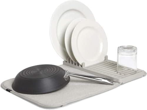 Microfiber Dish Drying Mat with Plate Rack and Absorbent Kitchen Pad