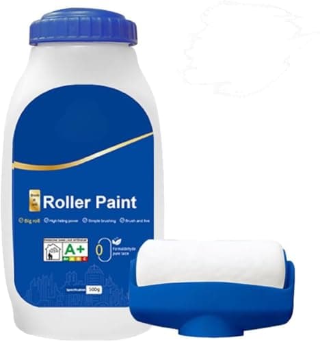 Wall Repair Paint Roller Kit 500 Grams, Ready-to-Use White Paint for Covering Scratches & Cracks on Walls, Ceramic, Furniture Surfaces