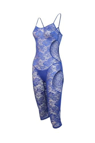 Women's Sheer Lace Camisole Capri Lingerie Jumpsuit Bra underwear set