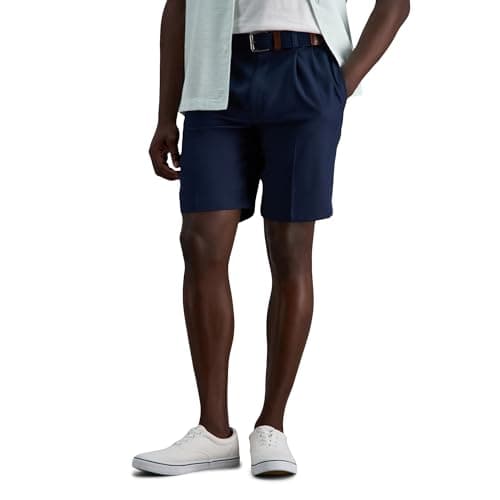Haggar Men's Pleated Shorts, Navy, 42
