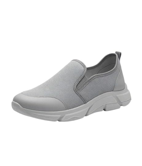 Men's Slip-On Mesh Sneakers, Lightweight Casual Walking Shoes, Grey-62270001009_44