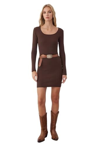 Trendyol womens Weiblich Kleid Braun*001 Frau Dress (pack of 1)