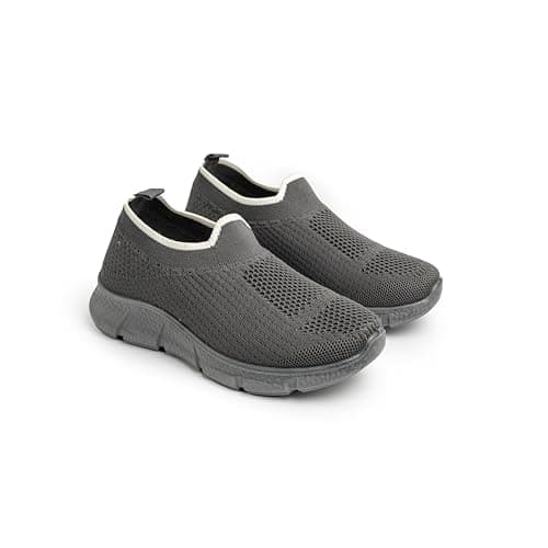 Kids' stylish Trim Slip-On Sneakers - Breathable Knit Walking Shoes for Boys & Girls, 501