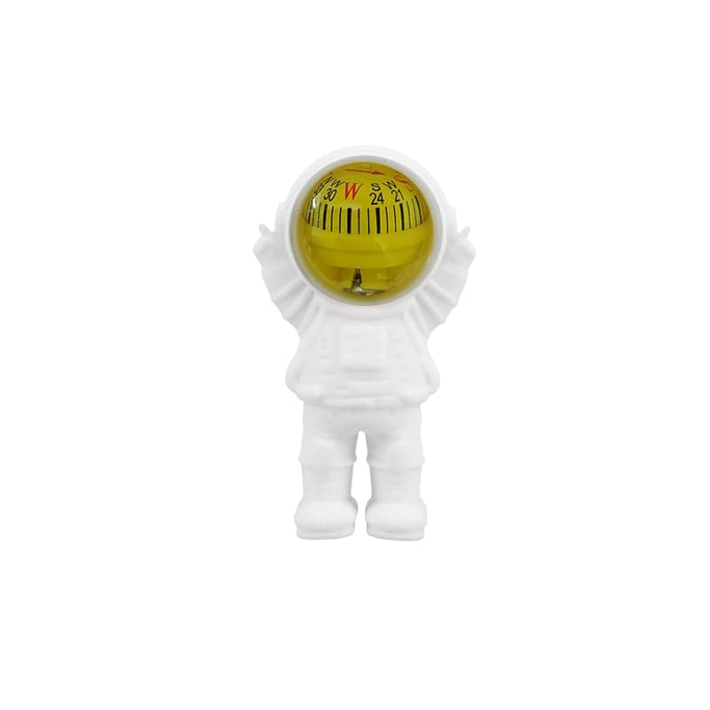 KaberTrade Car Directions Compass Home Office Decor Astronaut Outdoor Camping Hiking Multipurpose (White in Yellow Code:9523)