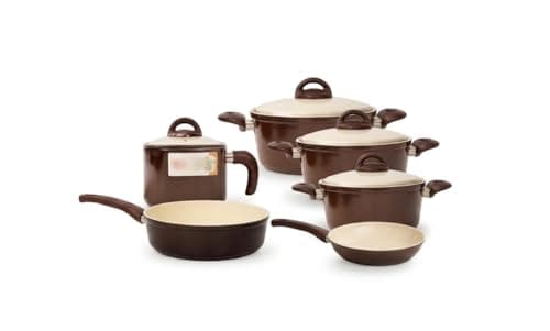 Queen Egypt Luxury Turkish 10-Piece Granite Cookware Set Durable Non-Stick Pots Pans with Lids Complete Set for Everyday and Gourmet Cooking