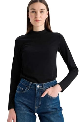 DeFacto Womens CNS Body Mock Neck Long Sleeve Knitted Long Sleeve Tunic Tunic (pack of 1)