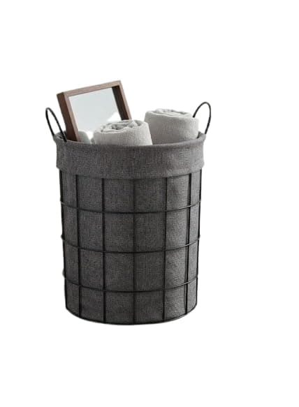 Canvas Laundry Basket with Metal Frame – Clothes Hamper for Laundry and Storage with Portable Design – Practical Organization for Bedroom and Bathroom | N
