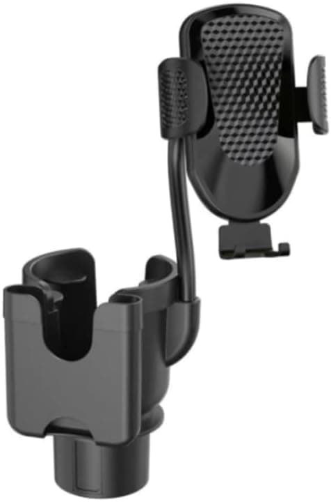 2-in-1 Car Cup Holder with Phone Mount, Universal, Black | Dual Function Design, 360° Adjustable Arm, Universal Fit, Hands-Free Driving, Secure Grip