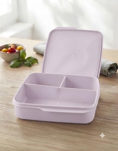 Generic Lunch box,Divided into 3 compartments;made from food-grade, pure materials,Safe for food storage, microwave, and dishwasher use; non-reactive and odor-resistant,Multicolor, .sa Meal holder