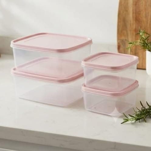 4-Piece Food Storage Container Set 1L 1.5L 2.5L 4L Microwave Safe Boxes