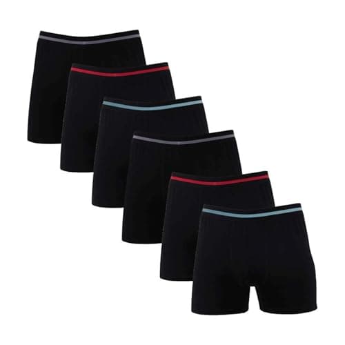 Dice Pack of 6 Basic Comfort Cotton Boxer Underwear for Men Underpants