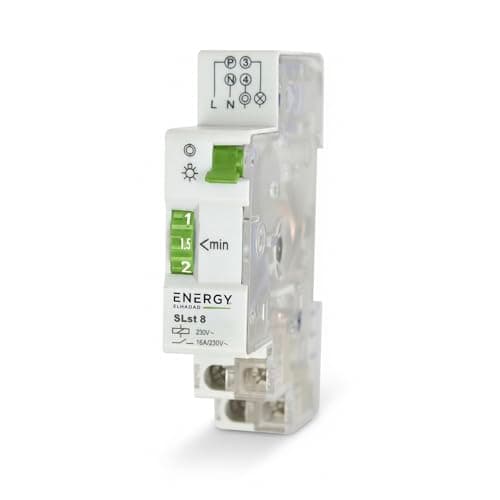 Staircase Timer Switch 230V 16A with Adjustable Delay – Automatic Stair Lighting Control, Energy Saving Switch for Corridors, Garages & Building Entrances – ENERGY ELHADAD