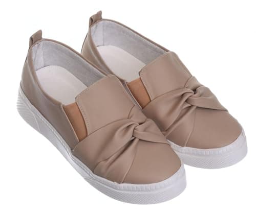 B&W womens B&W-W078-Beige Sneaker