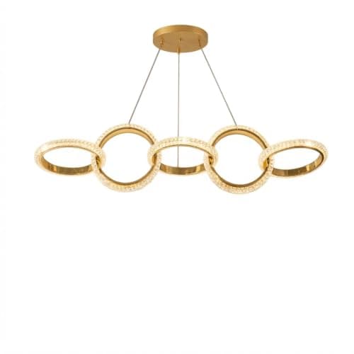 Olympia Gold Ring LED Chandelier – Ceiling Light Unit | Balanced Lighting Distribution for Home and Office