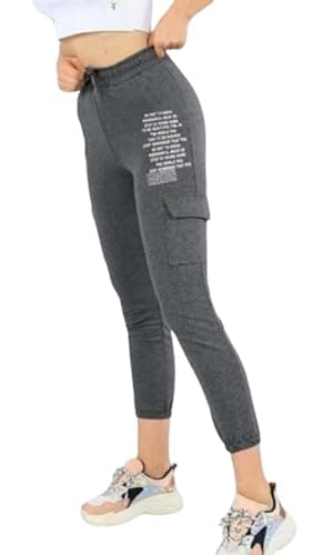 MEZA Women's Cargo Jogger Pants - Milton Fabric Casual & Sport Sweatpants with Side Cargo Pockets - Slim Fit