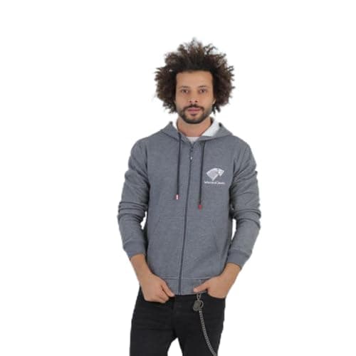 CAESAR mens Printed (Wolf) hoodie,GREY,L
