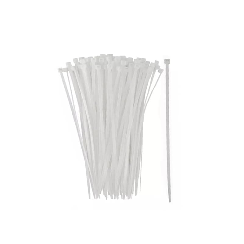 Cable Ties Heavy Duty Self Locking Small Plastic Nylon Cable Ties Set (100 Ties,White, 20cm, 3.6mm) - by KaberTrade