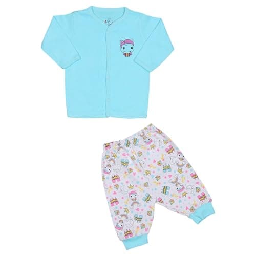 Jockey M M Girls Cotton Pajama Set Of 2 Pieces Long Sleeves T-shirt&Pants Printed Shapes Pajama Set (pack of 1)