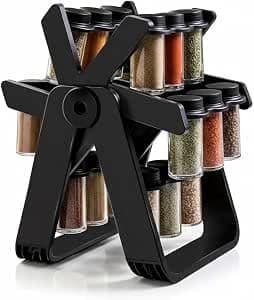 Acrylic Spice Set 18 Pieces with Rotating Watering Stand – Practical Design for Organizing Spices in Style AR