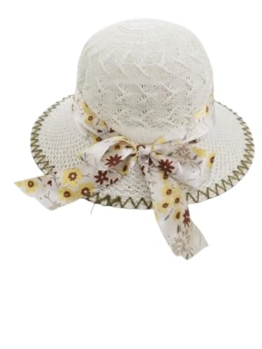 Kids Sun Hat Girls Beach Summer Holiday Hat Cute Fashion Hat for Kids | Beach & Summer,Hollow Out Lace Design,Colorful Floral Band,Wide Brim,For Baby & Kids