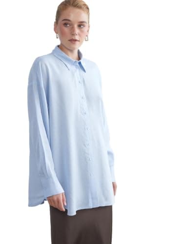 LC WAIKIKI Woman Oversize Linen Blend Women's Shirt Tunic